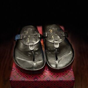 Tory Burch Black Leather Sandals